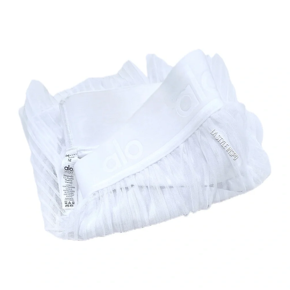 Alo Yoga Rare Mesh Skirt with Shorts White Size Medium